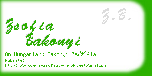 zsofia bakonyi business card